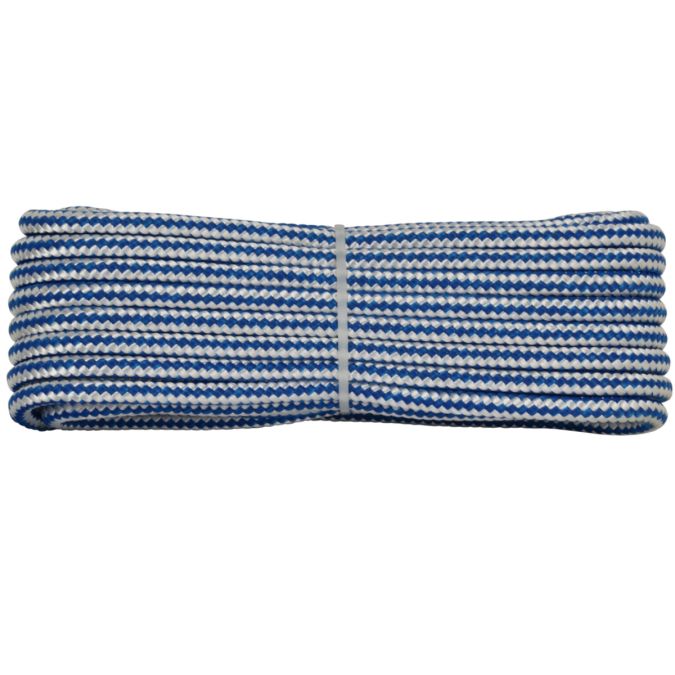 Treccia fantasia bicolore Bianco - Azzurra, 6 mm - 10 mt