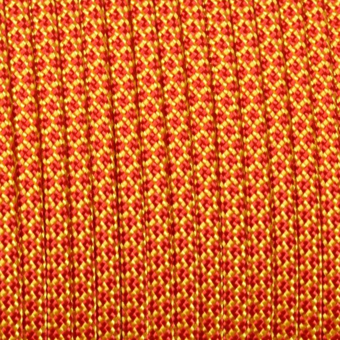 Paracord 550 snake giallo-rosso 4 mm - 50 mt