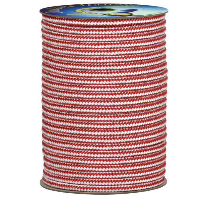 Treccia fantasia bicolore Bianco - Rossa, 6 mm - 250 mt