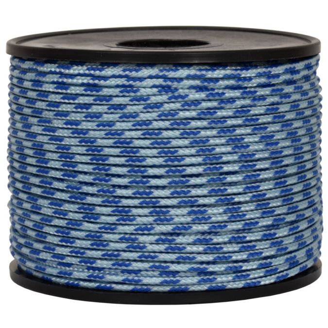 Treccia sky celeste con spia azzurra 2 mm - 50 mt