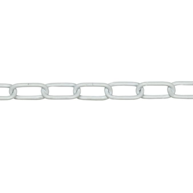 Catena genovese Ø 2 mm, interno maglia 16 mm x 6 mm, 1,5 mt, verniciata bianca