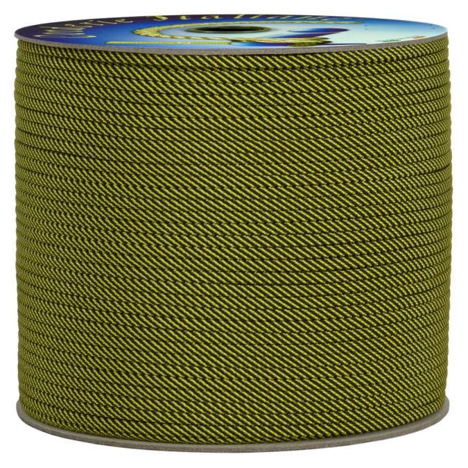 Treccia piatta spiral, giallo/nero, 4 mm - 20 mt