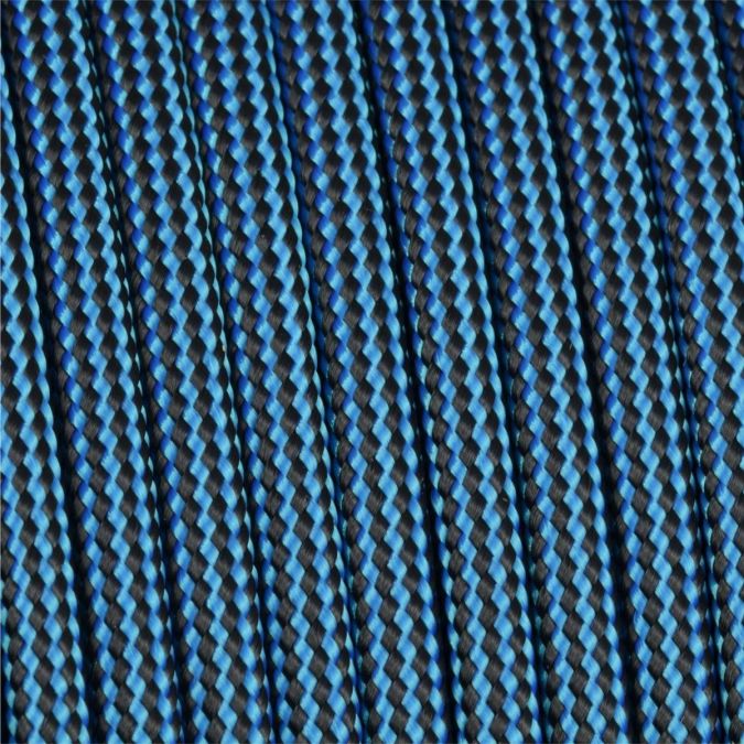 Paracord 550 stripes nero-azzurro 4 mm - 200 mt