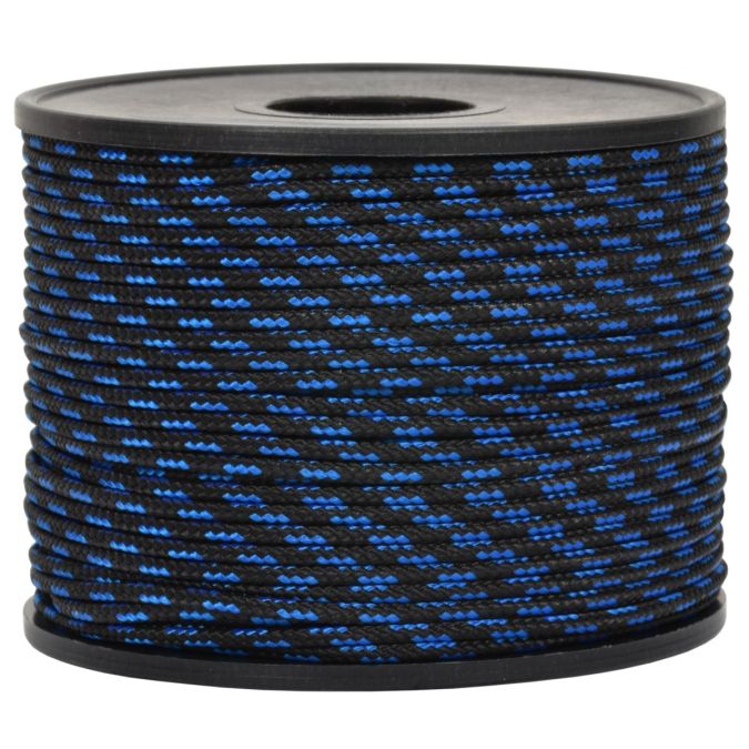 Treccia sky nera con spia azzurra 2 mm - 100 mt
