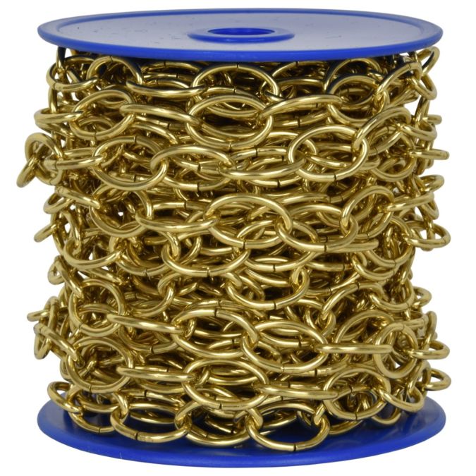 Catena ovale Ø 2,8 mm, interno maglia 17 mm x 10 mm, 30 mt, ottonata