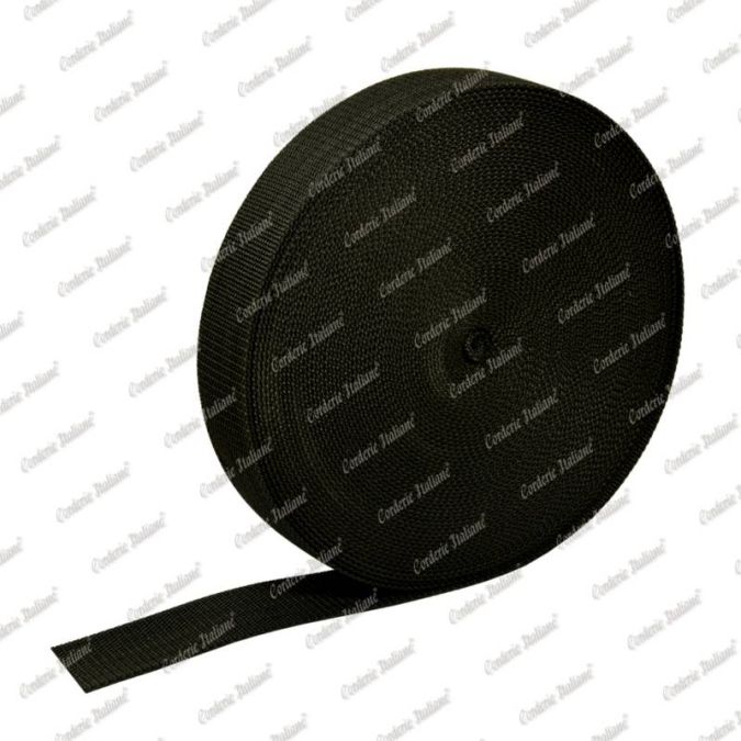 Nastro tessuto in polipropilene nero 50 mm - 50 mt