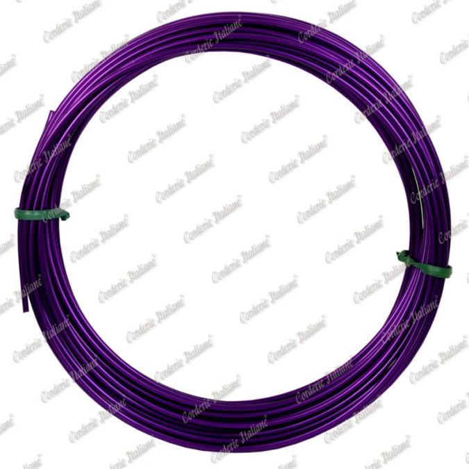 Filo alluminio tondo viola, 2 mm - 12 mt
