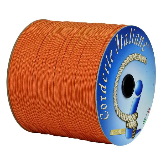 Paracord 550 stripes giallo-rosso 4 mm - 100 mt