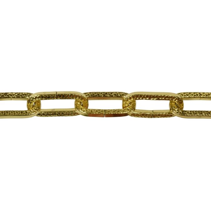 Catena genovese martellata Ø 3 mm, interno maglia 29 mm x 8,5 mm, 1,5 mt, ottonata