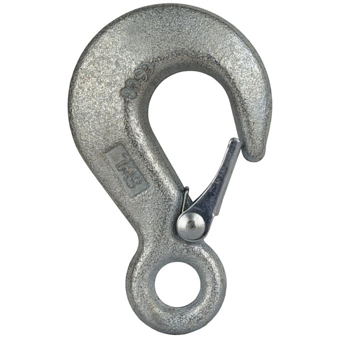 Gancio di sollevamento DIN 689 zincato con sicura, 1 pz