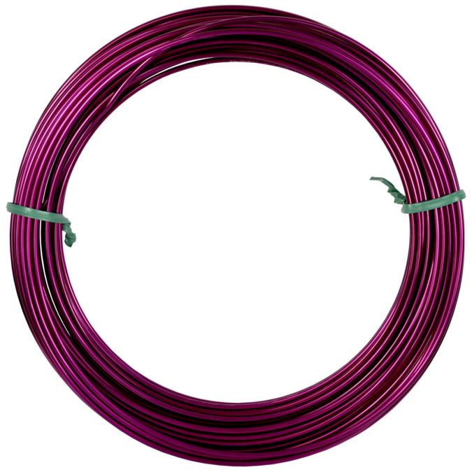 Filo alluminio tondo fucsia, 2 mm - 12 mt