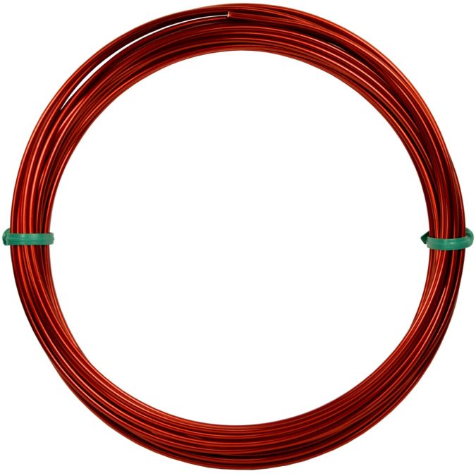 Filo alluminio tondo rosso, 2 mm - 12 mt