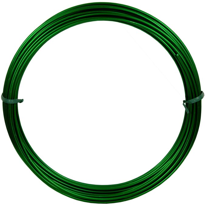 Filo alluminio tondo verde, 2 mm - 12 mt