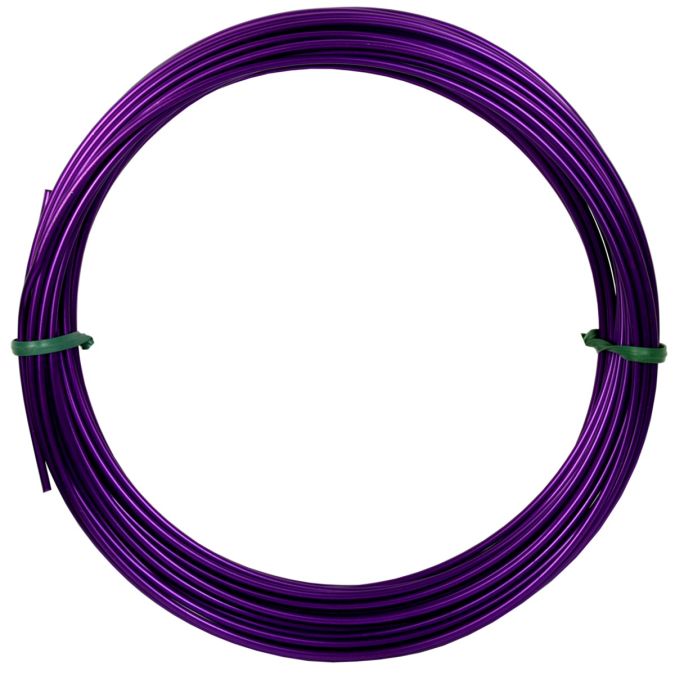 Filo alluminio tondo viola, 2 mm - 12 mt