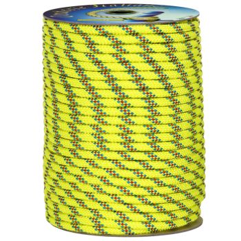 Corderie Italiane 006102809 Doppia Treccia Skipper Alta Tenacità – Giallo Flu, 6 Mm X 50 Metri, Carico 650 Kg