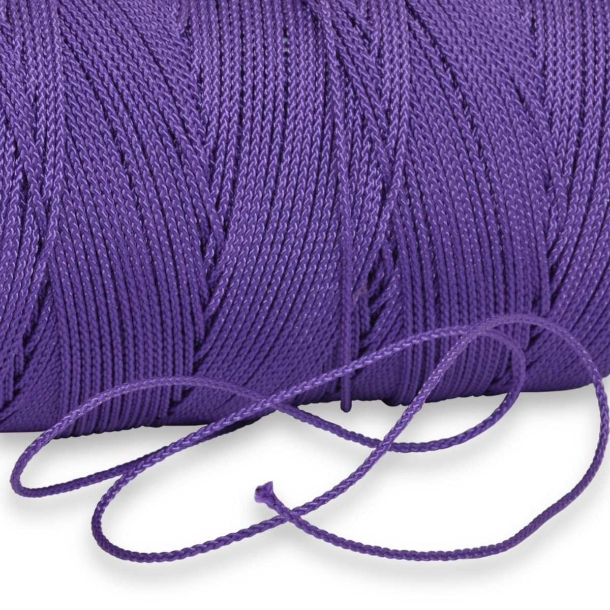 Cordoncino di cotone intrecciato 2 mm -Rosa fluorescente-Viola - Ocra - Bianco x1m