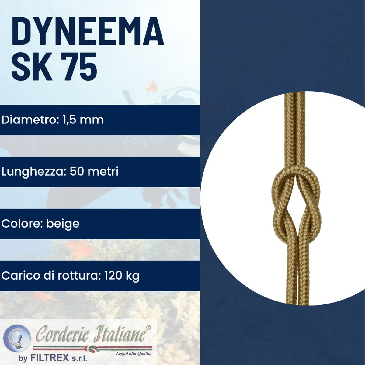 Corda Intrecciata In Dyneema SK75 – 3mm X 15m, 950kg Carico Rottura (Rosso/Nero)