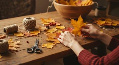 Ghirlanda autunnale fai da te con corda, juta e filo metallico